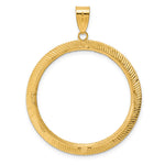 Lade das Bild in den Galerie-Viewer, 14K Yellow Gold Diamond Cut Scalloped 1 oz American Eagle Cat Krugerrand Coin Holder Bezel Pendant Prong for 32.7 mm Coins

