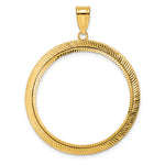 Lade das Bild in den Galerie-Viewer, 14K Yellow Gold Diamond Cut Scalloped 1 oz American Eagle Cat Krugerrand Coin Holder Bezel Pendant Prong for 32.7 mm Coins
