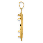 Charger l'image dans la galerie, 14K Yellow Gold Textured Scalloped 1/4 oz American Eagle Panda 2 Rand US $5 Jamestown Coin Holder Bezel Pendant Prong for 22 mm Coins
