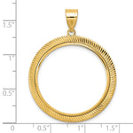 Load image into Gallery viewer, 14K Yellow Gold Textured Scalloped 1/2 oz American Eagle Panda US $10 Dollar Liberty Indian Coin Holder Bezel Pendant Prong for 27 mm Coins
