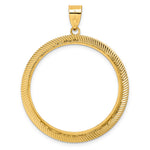 Load image into Gallery viewer, 14K Yellow Gold Textured Scalloped Old US Series 1 oz Panda Australian Nugget Kangaroo Koala Coin Holder Bezel Pendant Prong for 32 mm Coins
