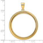Load image into Gallery viewer, 14K Yellow Gold Textured Scalloped Old US Series 1 oz Panda Australian Nugget Kangaroo Koala Coin Holder Bezel Pendant Prong for 32 mm Coins
