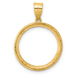 Charger l'image dans la galerie, 14K Yellow Gold Diamond Cut Squares US Dime 1/10 oz Panda Cat Coin Holder Bezel Pendant Prong for 18 mm Coins
