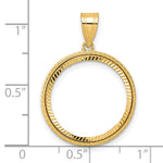 Charger l'image dans la galerie, 14K Yellow Gold Diamond Cut Squares US Dime 1/10 oz Panda Cat Coin Holder Bezel Pendant Prong for 18 mm Coins
