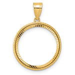 Charger l'image dans la galerie, 14K Yellow Gold Diamond Cut Squares US Dime 1/10 oz Panda Cat Coin Holder Bezel Pendant Prong for 18 mm Coins
