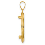 Load image into Gallery viewer, 14K Yellow Gold Diamond Cut Squares 1/4 oz American Eagle Panda 2 Rand US $5 Jamestown Coin Holder Bezel Pendant Prong for 22 mm Coins
