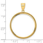 Load image into Gallery viewer, 14K Yellow Gold Diamond Cut Squares 1/2 oz American Eagle Panda US $10 Dollar Liberty Indian Coin Holder Bezel Pendant Prong for 27 mm Coins
