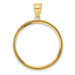 Load image into Gallery viewer, 14K Yellow Gold Diamond Cut Squares 1/2 oz American Eagle Panda US $10 Dollar Liberty Indian Coin Holder Bezel Pendant Prong for 27 mm Coins
