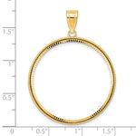 將圖片載入圖庫檢視器 14K Yellow Gold Diamond Cut Squares Old US Series 1 oz Panda Australian Nugget Kangaroo Koala Coin Holder Bezel Pendant Prong for 32 mm Coins
