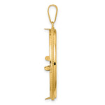 이미지를 갤러리 뷰어에 로드 , 14K Yellow Gold Diamond Cut Squares 1 oz American Eagle Cat Krugerrand Coin Holder Bezel Pendant Prong for 32.7 mm Coins

