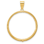 이미지를 갤러리 뷰어에 로드 , 14K Yellow Gold Diamond Cut Squares 1 oz American Eagle Cat Krugerrand Coin Holder Bezel Pendant Prong for 32.7 mm Coins

