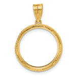 Load image into Gallery viewer, 14K Yellow Gold Squares 1/10 oz American Eagle Krugerrand Coin Holder Bezel Pendant Prong for 16.5 mm Coins
