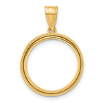 Load image into Gallery viewer, 14K Yellow Gold Squares 1/10 oz American Eagle Krugerrand Coin Holder Bezel Pendant Prong for 16.5 mm Coins
