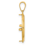 이미지를 갤러리 뷰어에 로드 , 14K Yellow Gold Squares US Dime 1/10 oz Panda Cat Coin Holder Bezel Pendant Prong for 18 mm Coins
