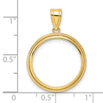 이미지를 갤러리 뷰어에 로드 , 14K Yellow Gold Squares US Dime 1/10 oz Panda Cat Coin Holder Bezel Pendant Prong for 18 mm Coins
