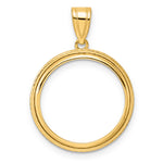 이미지를 갤러리 뷰어에 로드 , 14K Yellow Gold Squares US Dime 1/10 oz Panda Cat Coin Holder Bezel Pendant Prong for 18 mm Coins
