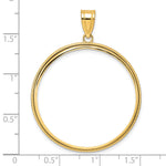 Carregar imagem no visualizador da galeria, 14K Yellow Gold Squares 1 oz American Eagle Cat Krugerrand Coin Holder Bezel Pendant Prong for 32.7 mm Coins
