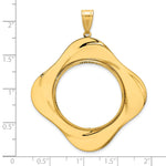 Lade das Bild in den Galerie-Viewer, 14K Yellow Gold Diamond Cut Riptide Diagonal Riptide 1/2 oz American Eagle Panda US $10 Dollar Liberty Indian Coin Holder Bezel Pendant Prong for 27 mm Coins
