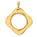 Lade das Bild in den Galerie-Viewer, 14K Yellow Gold Diamond Cut Riptide Diagonal Riptide 1/2 oz American Eagle Panda US $10 Dollar Liberty Indian Coin Holder Bezel Pendant Prong for 27 mm Coins
