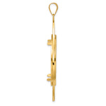 Cargar imagen en el visor de la galería, 14K Yellow Gold Diamond Cut Riptide Diagonal Riptide 1 oz American Eagle Cat Krugerrand Coin Holder Bezel Pendant Prong for 32.7 mm Coins
