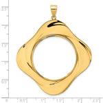 Cargar imagen en el visor de la galería, 14K Yellow Gold Diamond Cut Riptide Diagonal Riptide 1 oz American Eagle Cat Krugerrand Coin Holder Bezel Pendant Prong for 32.7 mm Coins
