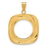 Load image into Gallery viewer, 14K Yellow Gold Riptide 1/10 oz American Eagle Krugerrand Coin Holder Bezel Pendant Prong for 16.5 mm Coins
