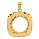 Load image into Gallery viewer, 14K Yellow Gold Riptide 1/10 oz American Eagle Krugerrand Coin Holder Bezel Pendant Prong for 16.5 mm Coins
