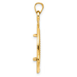 Load image into Gallery viewer, 14K Yellow Gold Diamond Cut Ships Anchor US Dime 1/10 oz Panda Cat Coin Holder Bezel Pendant Prong for 18 mm Coins
