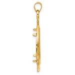 Cargar imagen en el visor de la galería, 14K Yellow Gold Diamond Cut Ships Anchor 1/4 oz American Eagle Panda 2 Rand US $5 Jamestown Coin Holder Bezel Pendant Prong for 22 mm Coins
