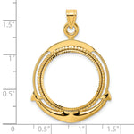 Cargar imagen en el visor de la galería, 14K Yellow Gold Diamond Cut Ships Anchor 1/4 oz American Eagle Panda 2 Rand US $5 Jamestown Coin Holder Bezel Pendant Prong for 22 mm Coins
