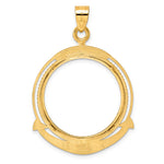 Load image into Gallery viewer, 14K Yellow Gold Diamond Cut Ships Anchor 1/2 oz American Eagle Panda US $10 Dollar Liberty Indian Coin Holder Bezel Pendant Prong for 27 mm Coins
