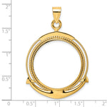 Load image into Gallery viewer, 14K Yellow Gold Diamond Cut Ships Anchor 1/2 oz American Eagle Panda US $10 Dollar Liberty Indian Coin Holder Bezel Pendant Prong for 27 mm Coins
