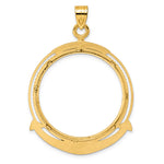 Load image into Gallery viewer, 14K Yellow Gold Diamond Cut Ships Anchor Old US Series 1 oz Panda Australian Nugget Kangaroo Koala Coin Holder Bezel Pendant Prong for 32 mm Coins

