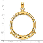 Load image into Gallery viewer, 14K Yellow Gold Diamond Cut Ships Anchor Old US Series 1 oz Panda Australian Nugget Kangaroo Koala Coin Holder Bezel Pendant Prong for 32 mm Coins
