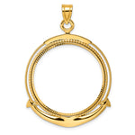 將圖片載入圖庫檢視器 14K Yellow Gold Diamond Cut Ships Anchor Old US Series 1 oz Panda Australian Nugget Kangaroo Koala Coin Holder Bezel Pendant Charm Prong for 32 mm Coins
