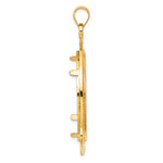 Load image into Gallery viewer, 14K Yellow Gold Diamond Cut Ships Anchor 1 oz American Eagle Cat Krugerrand Coin Holder Bezel Pendant Prong for 32.7 mm Coins
