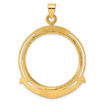Load image into Gallery viewer, 14K Yellow Gold Diamond Cut Ships Anchor 1 oz American Eagle Cat Krugerrand Coin Holder Bezel Pendant Prong for 32.7 mm Coins
