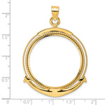 Load image into Gallery viewer, 14K Yellow Gold Diamond Cut Ships Anchor 1 oz American Eagle Cat Krugerrand Coin Holder Bezel Pendant Prong for 32.7 mm Coins
