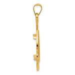 Load image into Gallery viewer, 14K Yellow Gold Beaded Ships Anchor 1/10 oz American Eagle Krugerrand Coin Holder Bezel Pendant Prong for 16.5 mm Coins
