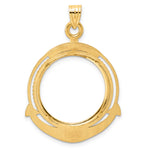 Cargar imagen en el visor de la galería, 14K Yellow Gold Beaded Ships Anchor 1/4 oz American Eagle Panda 2 Rand US $5 Jamestown Coin Holder Bezel Pendant Prong for 22 mm Coins
