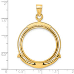 Load image into Gallery viewer, 14K Yellow Gold Beaded Ships Anchor 1/2 oz American Eagle Panda US $10 Dollar Liberty Indian Coin Holder Bezel Pendant Prong for 27 mm Coins
