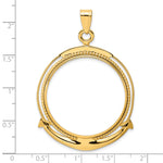 Cargar imagen en el visor de la galería, 14K Yellow Gold Beaded Ships Anchor Old US Series 1 oz Panda Australian Nugget Kangaroo Koala Coin Holder Bezel Pendant Prong for 32 mm Coins
