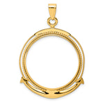 將圖片載入圖庫檢視器 14K Yellow Gold Beaded Ships Anchor Old US Series 1 oz Panda Australian Nugget Kangaroo Koala Coin Holder Bezel Pendant Charm Prong for 32 mm Coins
