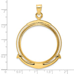 Charger l'image dans la galerie, 14K Yellow Gold Beaded Ships Anchor 1 oz American Eagle Cat Krugerrand Coin Holder Bezel Pendant Prong for 32.7 mm Coins
