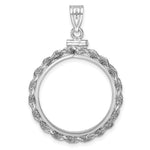 Indlæs billede til gallerivisning 14K White Gold Diamond Cut Rope Edge US $5 Dollar Liberty Indian Statue of Liberty Bald Eagle Congressional Coin Holder Bezel Pendant Charm Screw Top for 21.6 mm Coins
