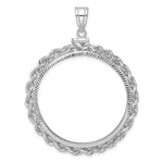 Load image into Gallery viewer, 14K White Gold Diamond Cut Rope Edge US $20 Dollar Liberty Saint-Gaudens Coin Holder Bezel Pendant Charm Screw Top for 34.2 mm Coins

