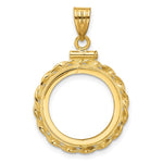 Charger l'image dans la galerie, 10K Yellow Gold 1/10 oz American Eagle Krugerrand Twisted Rope Coin Holder Bezel Pendant Screw Top for 16.5 mm Coins
