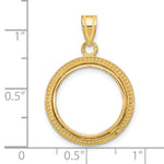 Load image into Gallery viewer, 10K Yellow Gold Beaded 1/10 oz American Eagle Krugerrand Coin Holder Bezel Pendant Prong for 16.5 mm Coins
