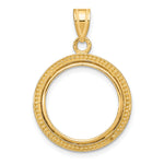 Load image into Gallery viewer, 10K Yellow Gold Beaded 1/10 oz American Eagle Krugerrand Coin Holder Bezel Pendant Prong for 16.5 mm Coins
