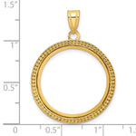 Загрузить изображение в средство просмотра галереи, 10K Yellow Gold Beaded 1/4 oz American Eagle Panda 2 Rand US $5 Jamestown Coin Holder Bezel Pendant Prong for 22 mm Coins
